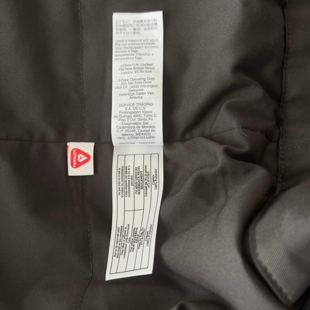 J.Crew Fulton Prima-loft Full Zip Overcoat Jacket Gray Men Size XL - Picture 11 of 16